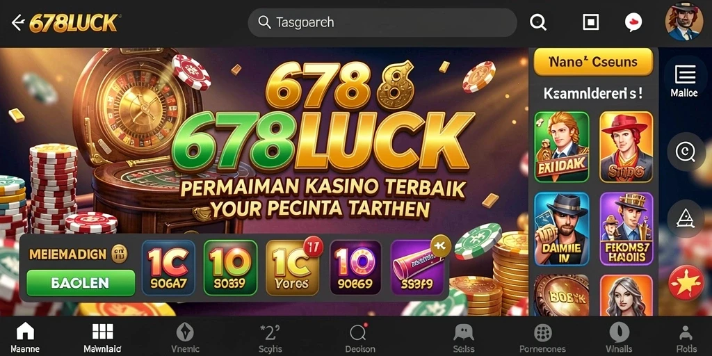 Tampilan gameplay menegangkan di 678LUCK dengan berbagai pilihan permainan Kasino.
