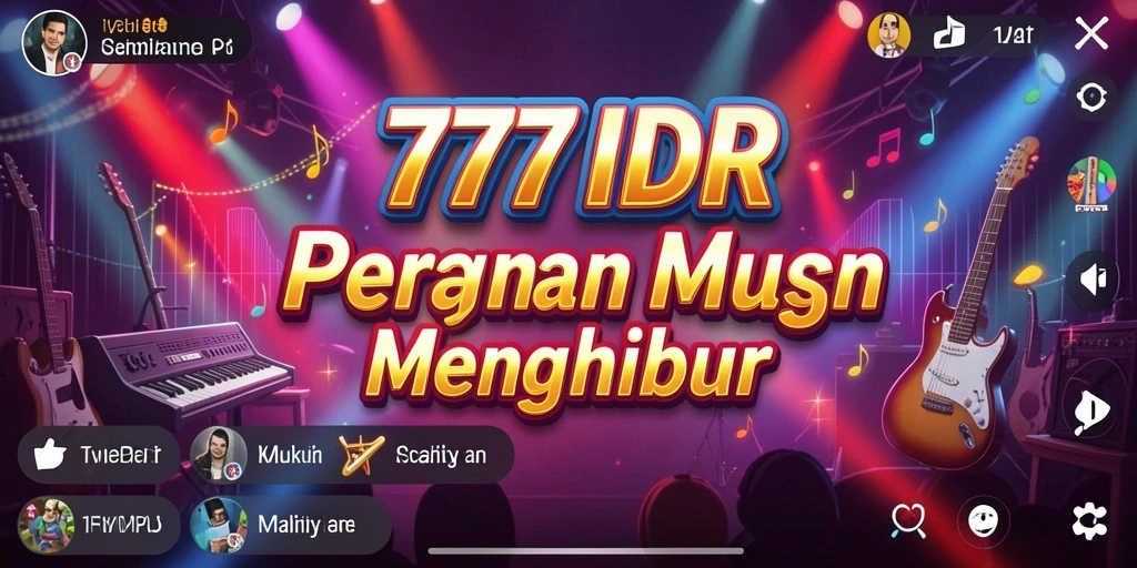 Screenshot utama 777IDR menunjukkan pemain yang sangat menikmati pengalaman musik.