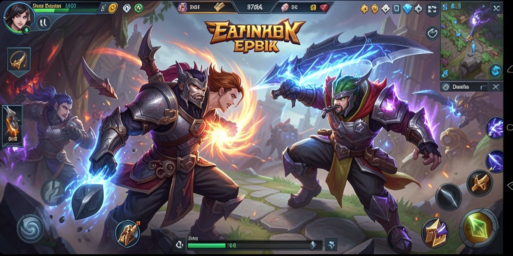 Tampilan aksi seru dalam gameplay 8768 dengan efek visual menakjubkan.