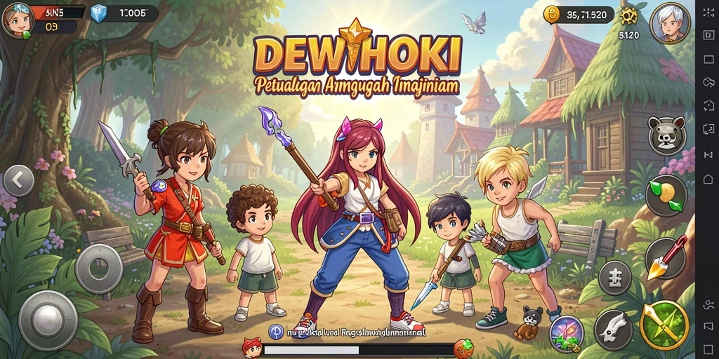 Tampilan gameplay yang mengasyikkan dari DEWIHOKI dengan karakter Anime yang menawan.