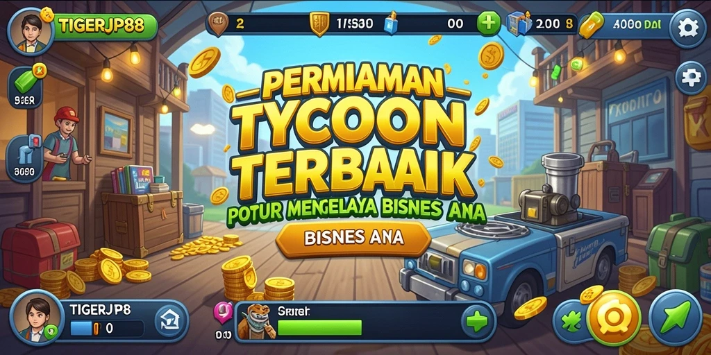 Tampilan gameplay seru di TIGERJP88 dengan berbagai elemen manajemen bisnis.