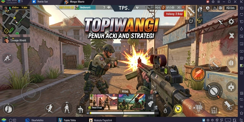 Tangkapan layar gameplay dinamis dari TOPIWANGI.