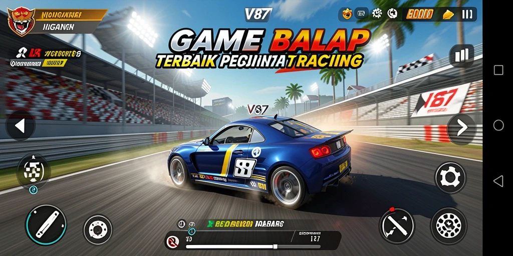 Screenshot gameplay V87 yang memukau dan mendebarkan.